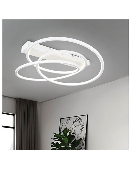 Luminária de teto LED DARVIN 34W 4500lm, DIP SWITCH regulável 2300+3000+4000K IP20 Branco