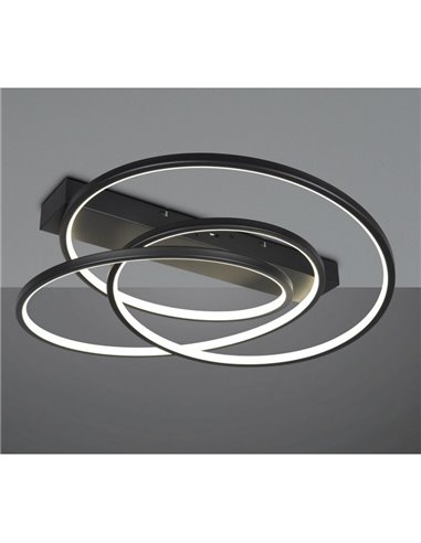 Luminária de teto LED DARVIN 34W 4500lm, interruptor DIP regulável 2300+3000+4000K IP20 preta