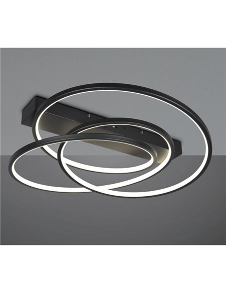 Luminária de teto LED DARVIN 34W 4500lm, interruptor DIP regulável 2300+3000+4000K IP20 preta