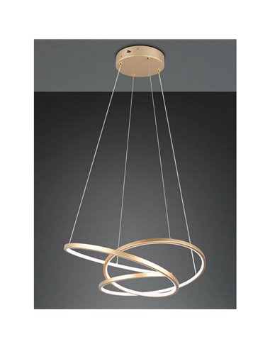 Lámpara de techo LED DARVIN pequeña, 34W 4500lm, regulable DIP SWITCH 2300+3000+4000K IP20 Dorado