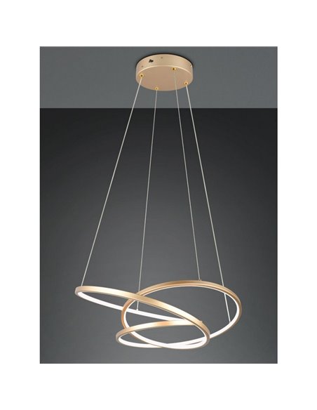 Lámpara de techo LED DARVIN pequeña, 34W 4500lm, regulable DIP SWITCH 2300+3000+4000K IP20 Dorado