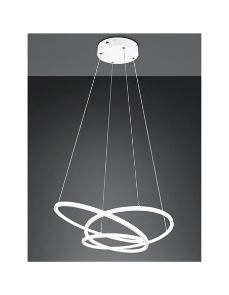 Luminária pendente de LED DARVIN 34W 4500lm, pequena, 64 cm de largura, regulável 2300+3000+4000K IP20 branca