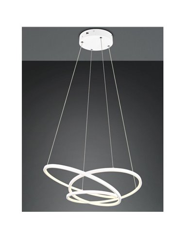 Suspension LED DARVIN 34 W 4 500 lm, petite taille 64 cm de large, intensité variable 2 300 + 3 000 + 4 000 K IP20 Blanc