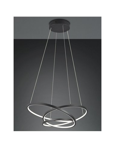 Lámpara LED de techo DARVIN pequeña 34W 4500lm, regulable DIP SWITCH 2300+3000+4000K IP20 Negro