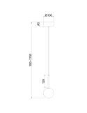 Lámpara de techo cristal CELLAR 1 luz 7634 Mantra medidas | LeonLeds