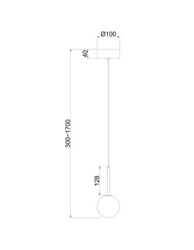 Lámpara de techo cristal CELLAR 1 luz 7634 Mantra medidas | LeonLeds
