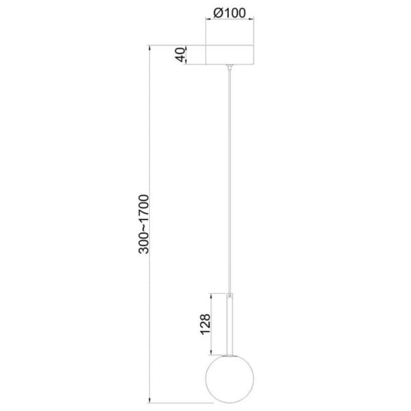 Lámpara de techo cristal CELLAR 1 luz 7634 Mantra medidas | LeonLeds