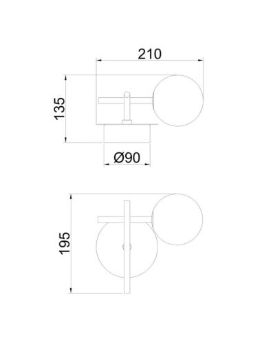 Aplique de pared CELLAR 1 luz 7636 Mantra medidas | LeonLeds