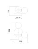 Aplique de parede CELLAR 2 luzes, 7635 Mantra, dimensões | LeonLeds