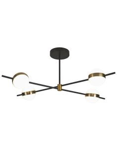 Plafón LED CUBA negro y dorado 32W 7162 Mantra | LeonLeds