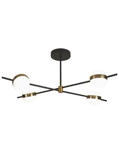 Plafón LED CUBA negro y dorado 32W 7162 Mantra | LeonLeds