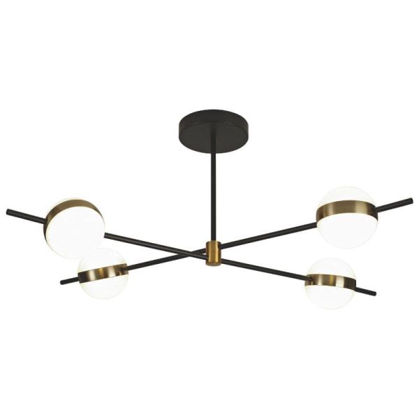 Plafón LED CUBA negro y dorado 32W 7162 Mantra | LeonLeds