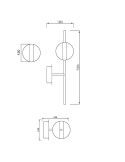 Aplique LED CUBA negro y dorado 6W 7163 Mantra medidas | LeonLeds