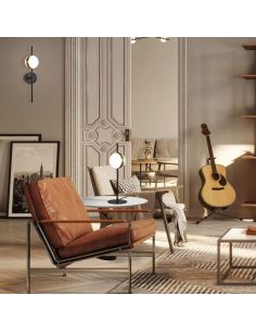 Luminária de parede LED Mantra 6W CUBA, preta e dourada, 7163 | LeonLeds 2