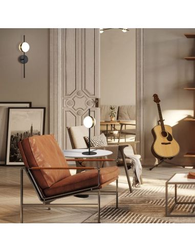 Luminária de parede LED CUBA, preta e dourada, 6W, 7163, Mantra ambiente | LeonLeds