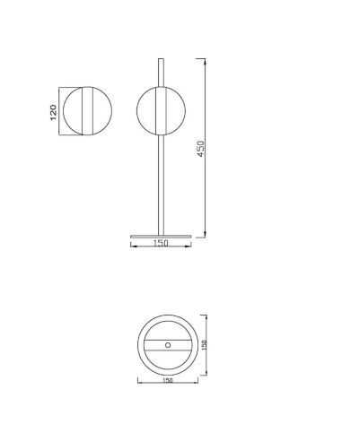 Lámpara de mesa LED CUBA 18W 7164 medidas | Mantra