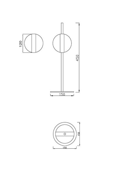 Lámpara de mesa LED CUBA 18W 7164 medidas | Mantra