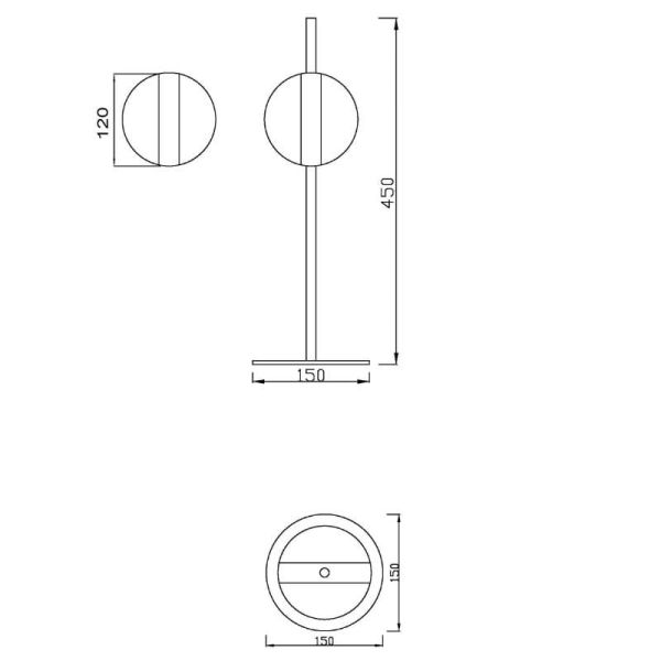 Lámpara de mesa LED CUBA 18W 7164 medidas | Mantra