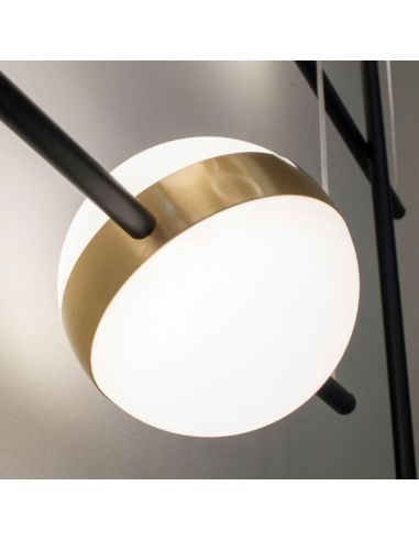 Luminária de teto CUBA LED, preta e dourada, 32W, 7161, Mantra, detalhe 1 | LeonLeds