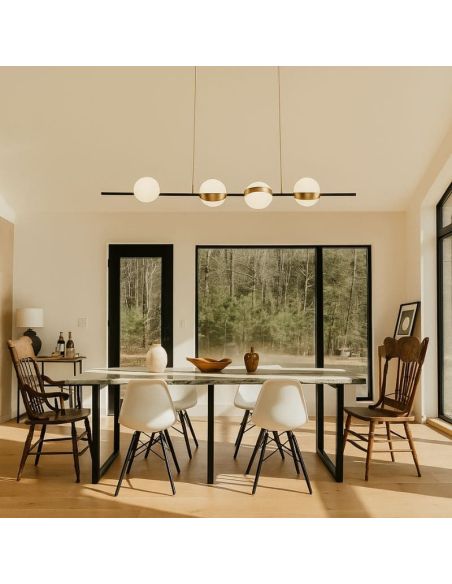 Plafonnier LED CUBA, noir et doré, 32 W, 7161, Mantra Ambience | LeonLeds