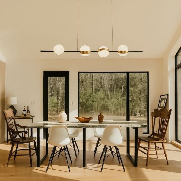 Lámpara de techo LED CUBA negra y dorada 32W 7161 Mantra ambiente | LeonLeds