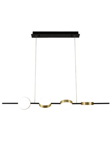 Lámpara de techo LED CUBA negra y dorada 32W 7161 Mantra | LeonLeds