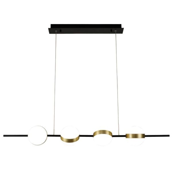 Luminária de teto LED Mantra CUBA 32W 7161 preta e dourada | LeonLeds