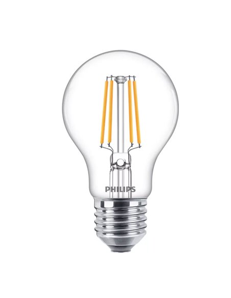 Pack 2 bombillas LED E27 classic de filamento transparente 4,3W equivalente 40W A60, 2700K, 470Lm