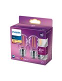 Pack de 2 ampoules LED filament classiques E27, 4,3W équivalent à 40W P45, 2700K, 470Lm
