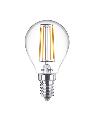 Pack 2 bombillas LED classic filamento E14 4,3W equivalente a 40W P45, 2700K 470Lm