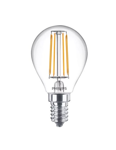 Pack de 2 ampoules LED filament classiques E14 4,3W équivalent à 40W P45, 2700K 470Lm