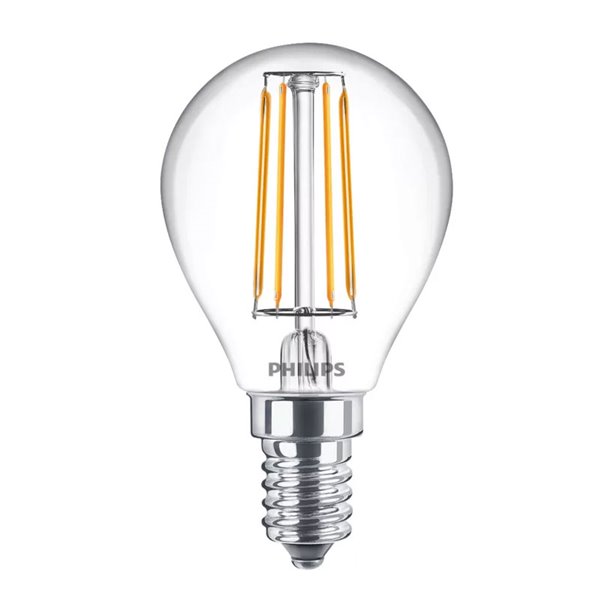 Pacote de 2 lâmpadas LED clássicas de filamento E14 4,3W equivalente a 40W P45, 2700K 470Lm