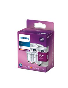 Pack 2 bombillas GU10 LEDClassic 3,5W equivalente a 35W, 36D, 3000K 265Lm