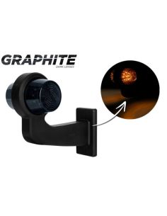 Clignotant latéral à LED LKD 2589 GRAPHITE avec bras flexible long 12/24V IP68 E9 Catégorie 5