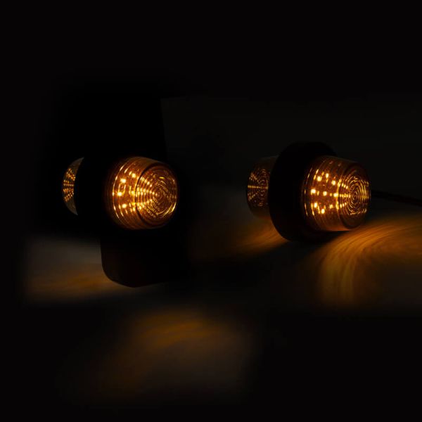 Indicador lateral LED LKD 2589 GRAFITE com braço longo flexível 12/24V IP68 E9 Categoria 5