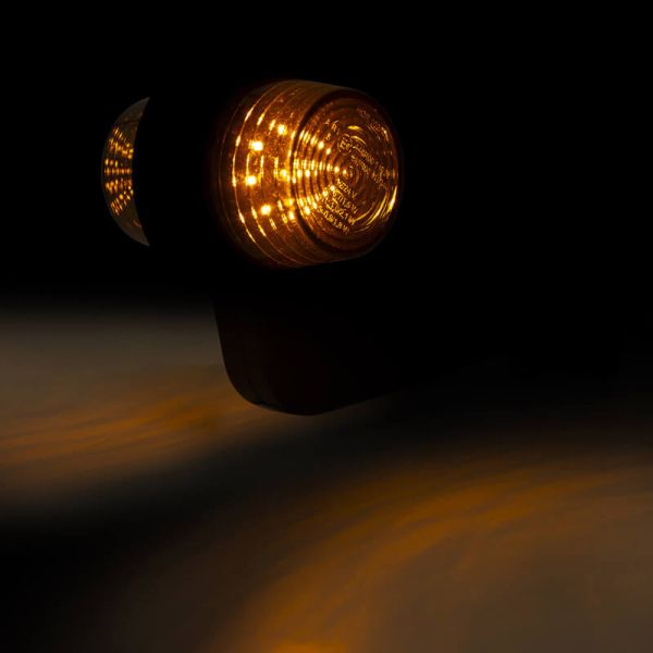 Intermitente lateral LED LKD 2589 GRAPHITE con brazo largo flexible 12/24V IP68 E9 Categoría 5