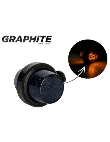 Intermitente lateral LED ahumado LKD 2590 GRAPHITE con brazo corto 12/24V IP68 E9
