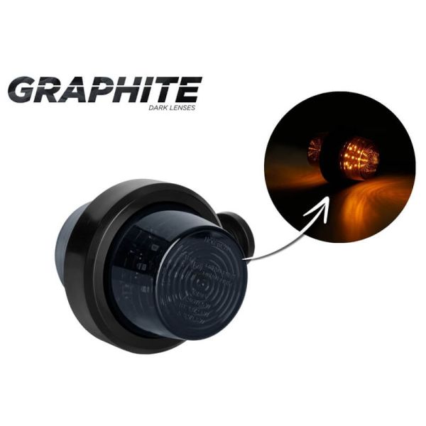 Clignotant latéral LED fumé LKD 2590 GRAPHITE avec bras court 12/24V IP68 E9