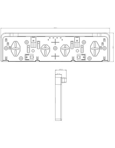 Medidas Portamatrículas con iluminación LED FT-264 LED universal con homologación R148 L E9