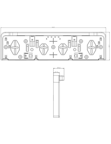 Medidas Suporte de placa com iluminação LED FT-264 LED universal com homologação R148 L E9