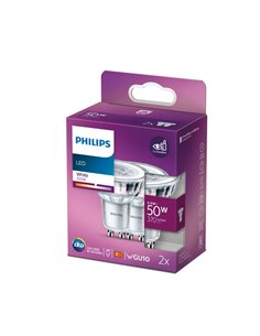 Pack 2 bombillas GU10 LEDClassic 4,6W equievalente a 50W, 36D 3000K 370Lm