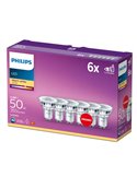 Pack ahorro 6 bombillas GU10 LEDClassic 4,6W equivalente a 50W, 36D 2700K 355Lm