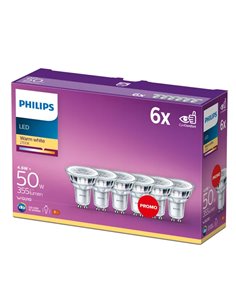 Pack économique de 6 ampoules LEDClassic GU10, 4,6 W, équivalent à 50 W, 36 D, 2700 K, 355 Lm
