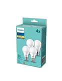 Pack de 4 bombillas LED E27 10W equivalente a 75W A60, 2700K 1055Lm, cristal opaco