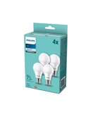 Pack 4 bombillas E27 LED 10W equivalentes a 75W A60, 4000K 1055Lm, cristal opaco