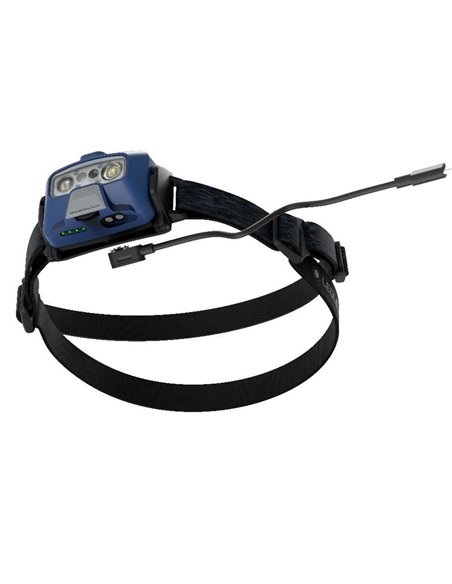 Frontal LED HF6R CORE 800Lm 160m batería Li-iON 2000 mAh, 7.4V sumergible IP68 Azul