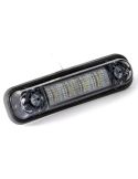 Luz de LED FT-081 DARK 12–36V com lente escura e base plana de borracha – Branco / Âmbar / Vermelho