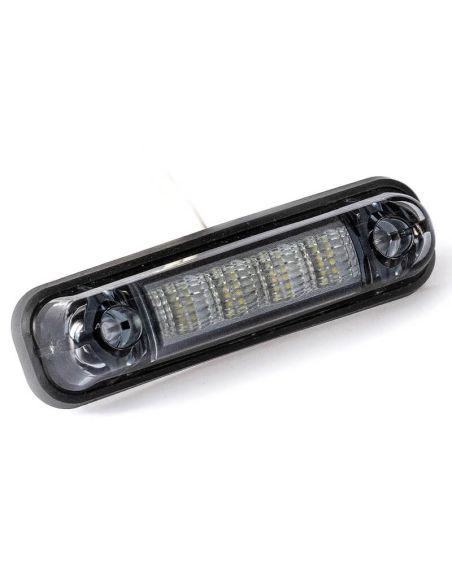 Luz de LED FT-081 DARK 12–36V com lente escura e base plana de borracha – Branco / Âmbar / Vermelho