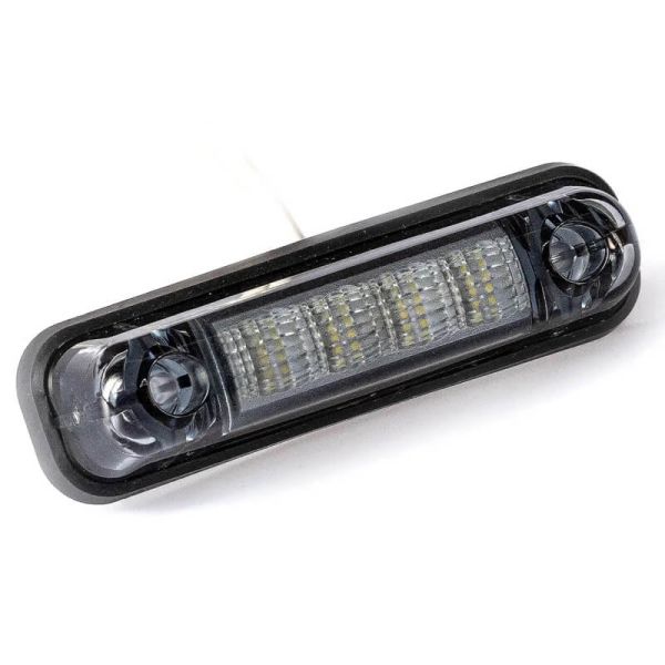 Luz de gálibo LED FT-081 DARK 12–36V con tulipa oscura y base de goma plana – Blanca / Ámbar / Roja