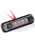 Luz de LED FT-081 DARK 12–36V com lente escura e base plana de borracha – Branco / Âmbar / Vermelho